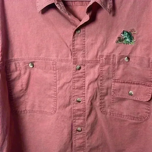 RedHead Short Sleeve Button Up Fishing Shirt Bass Logo Size XL - Picture 5 of 7